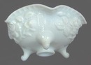 Open Rose Imperial Milk Glass Footed Bowl Open Rose