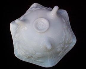 Open Rose Imperial Milk Glass Footed Bowl Open Rose