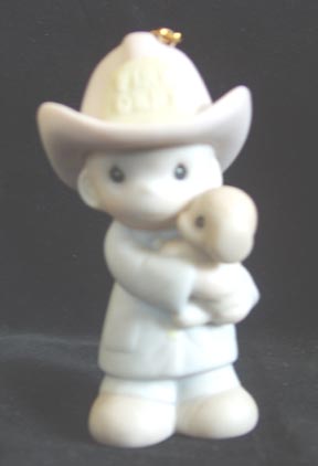 Precious Moments Fireman Ornament Love Rescued Me