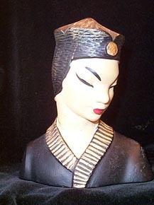 Bookends Oriental Man and Woman Busts