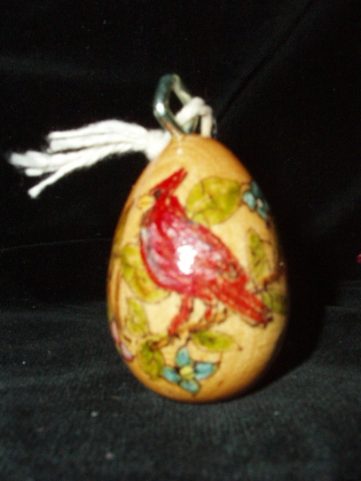 Handpainted Wooden Egg Christmas Ornaments