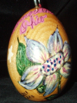 Handpainted Wooden Egg Christmas Ornaments