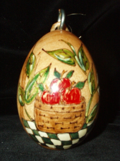 Handpainted Wooden Egg Christmas Ornaments