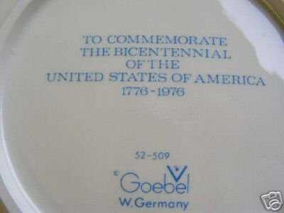 Goebel Bald Eagle Bicentennial Plate