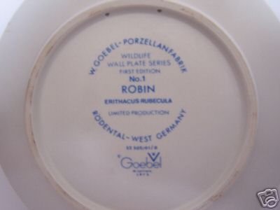 Bird Plate - Goebel Wildlife Series 1973
