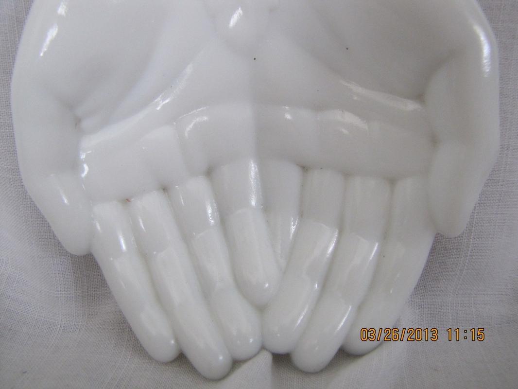 Westmoreland Milk Glass Hands Dish