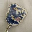 Handpainted Porcelain Hand Mirror with Jadeite Handle