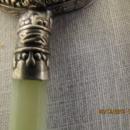 Handpainted Porcelain Hand Mirror with Jadeite Handle