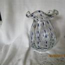 Clear Glass Vase with Blue Drops