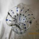 Clear Glass Vase with Blue Drops