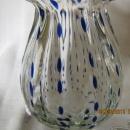 Clear Glass Vase with Blue Drops