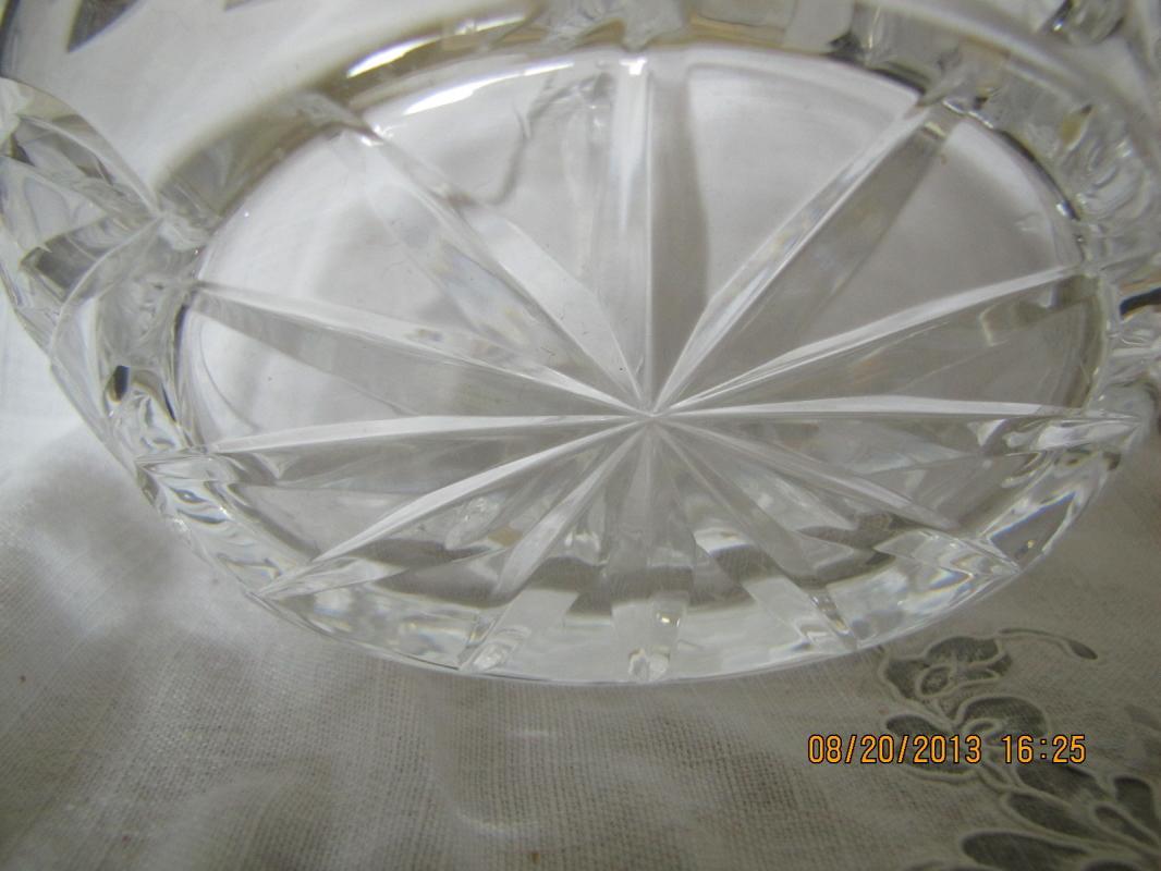 Cut Glass Basket with Flowers Design