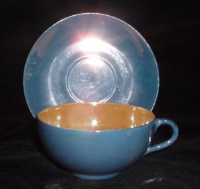 Lustreware Cup and Saucer Blue