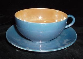 Lustreware Cup and Saucer Blue