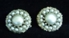 Earrings Kramer Clip-on Pearl and Goldtone