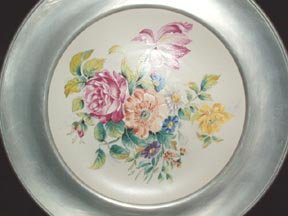 Porcelain Plate Rohrbach in Pewter Frame