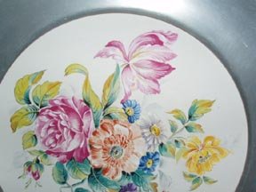 Porcelain Plate Rohrbach in Pewter Frame