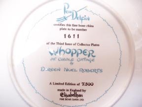 PenDelfin Collector Plate - Whopper at Cobble Cottage