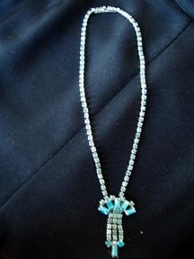 Turquoise Rhinestone Necklace