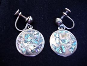 Taxco Sterling Silver Abalone Earrings
