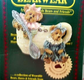 Boyds Bears Bearwear Pin - Prissie and Missie - Fixin' Tea