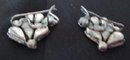 Wing Back Earrings - Turquoise Rhinestone