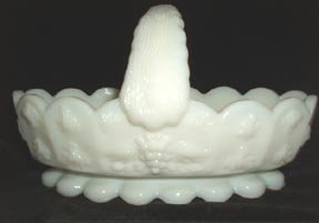 Paneled Grape Basket Westmoreland Milk Glass
