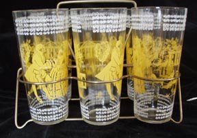 Drinking Glasses in Carrying Rack