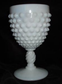 Fenton Water Goblet Milk Glass Hobnail