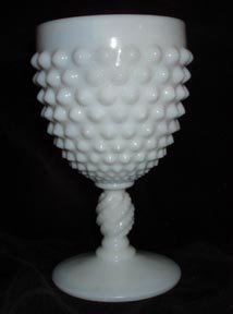 Fenton Water Goblet Milk Glass Hobnail