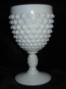 Fenton Water Goblet Milk Glass Hobnail