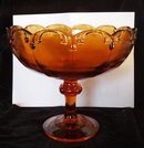Amber Teardrop Garland Compote Indiana Glass