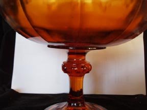 Amber Teardrop Garland Compote Indiana Glass