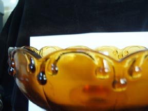 Amber Teardrop Garland Compote Indiana Glass