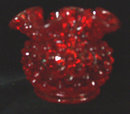 Red Hobnail Bowl Ruffled Fenton