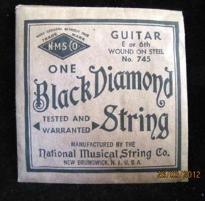 Lot of 5 Black Diamond Guitar Strings made by National Musical String Company