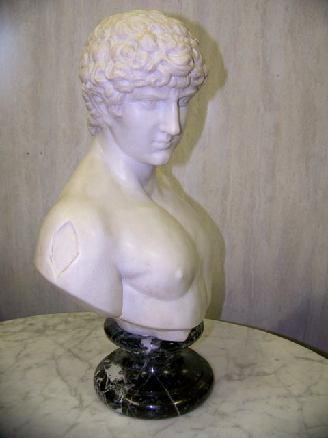 Italian White Marble Sculpture of Antonios