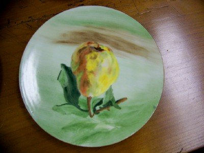 4 Hand Painted Fruit Plates