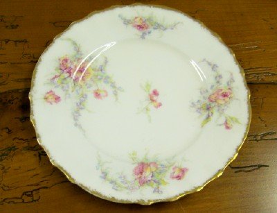 set of 6 T Haviland Limoges flowered Plates