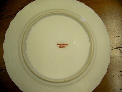 set of 6 T Haviland Limoges flowered Plates