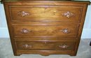 19c 3 Drawer Bureau with Leaf Handles