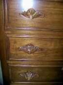 19c 3 Drawer Bureau with Leaf Handles