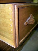 19c 3 Drawer Bureau with Leaf Handles