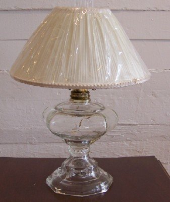 19c Converted Glass Oil Lamp