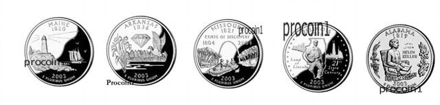 2003 50 State Quarters P & D ALL 10 coins Uncirculated