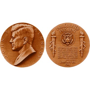 John F. Kennedy Bronze Medal US MINT Velvet Case