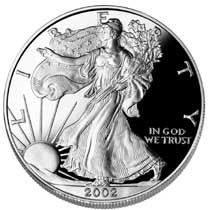 2002 American Silver Eagle 1 oz 99% Silver Bullion