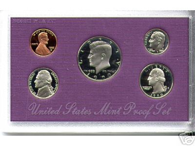 1990 US Mint Proof Set 5 Coins