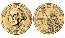 2007 Presidential Dollar Coins George Washington Dollar coin set P & D UPSIDE DOWN EDGE Position A