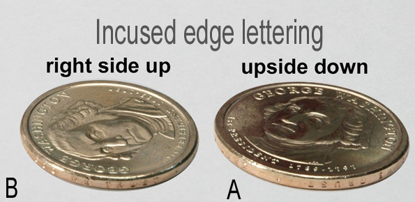 2007 Presidential Dollar Coins George Washington Dollar coin set P & D UPSIDE DOWN EDGE Position A